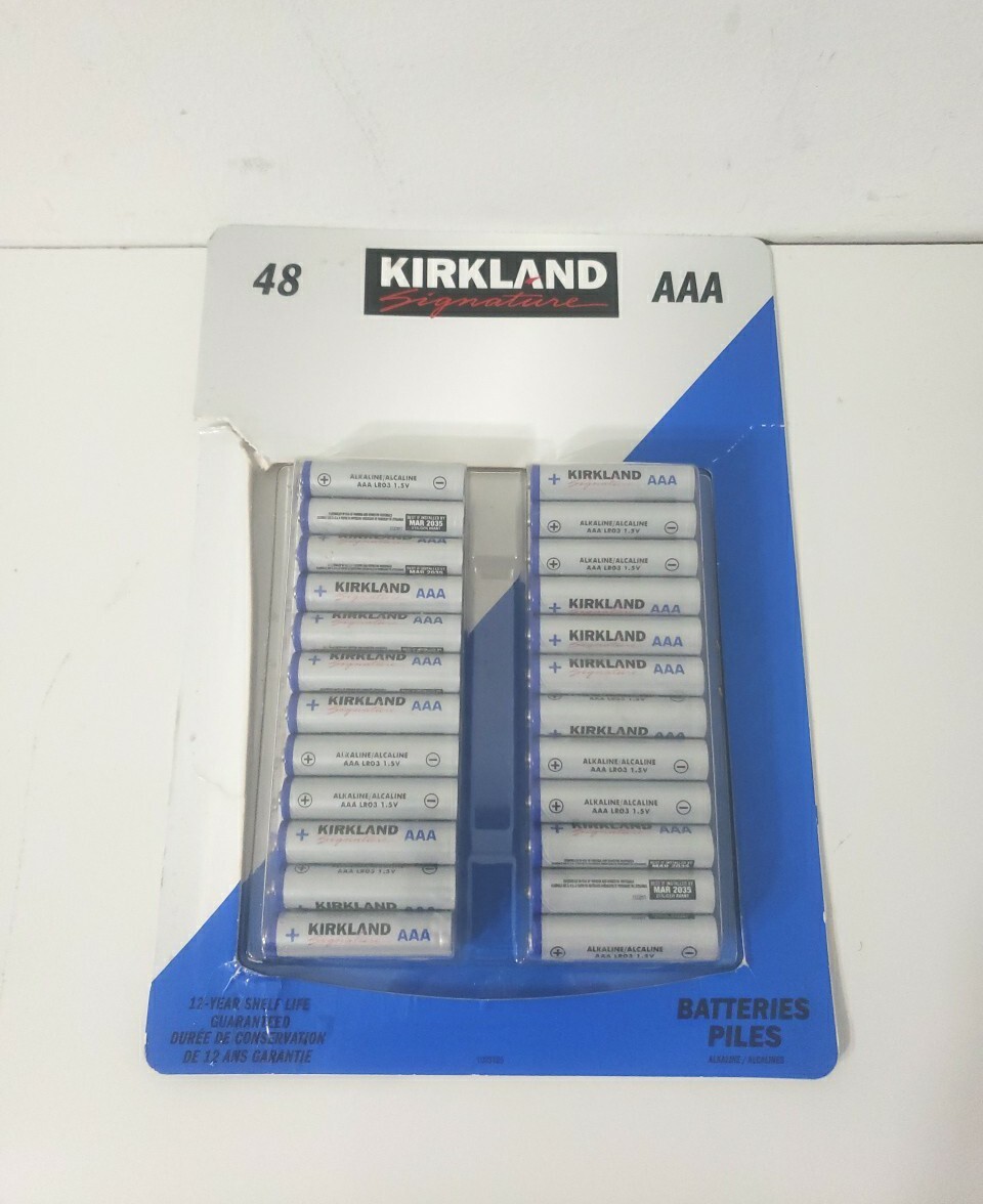 Kirkland Signature Alkaline AAA Batteries 48 Count Expires 2035