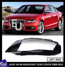 LEFT PASSENGER SIDE FRONT HEADLIGHT HEADLAMP LENS COVER FOR AUDI A4 B8 2008-2012