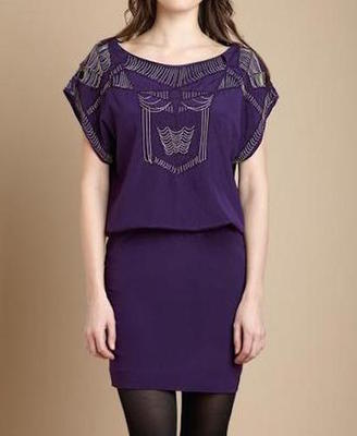 nicole miller purple lace dress Nicole Miller Eva Lace Dress Indigo Shimmer size