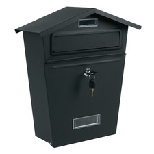 NEW LARGE OUTDOOR STEEL POST BOX POSTBOX LOCKABLE LETTER MAIL WALL MOUNTED KEYS