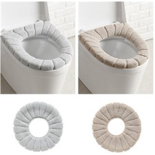 Bathroom Closestool Toilet Seat Cover Soft Pad Cushion Winter Warm Mat Washable