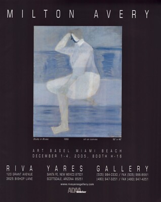 MILTON AVERY Art Gallery Exhibit ~ Study In Blues ~ VINTAGE PRINT AD ~ 2005