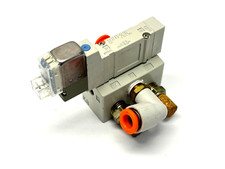 SMC SY3140-5LOU Solenoid Valve w/ SY3000-27-1 Manifold Base