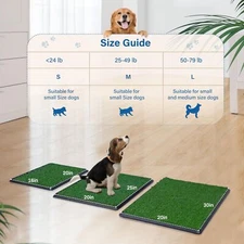 Dog Grass Pad with Tray Artificial Grass for Dogs Potty 3 Layered System Dog Pad
