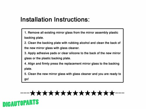 Mirror Glass Replacement For 2008-10 Pontiac G5 Passenger Right Side Convex 5120 - Picture 7 of 10