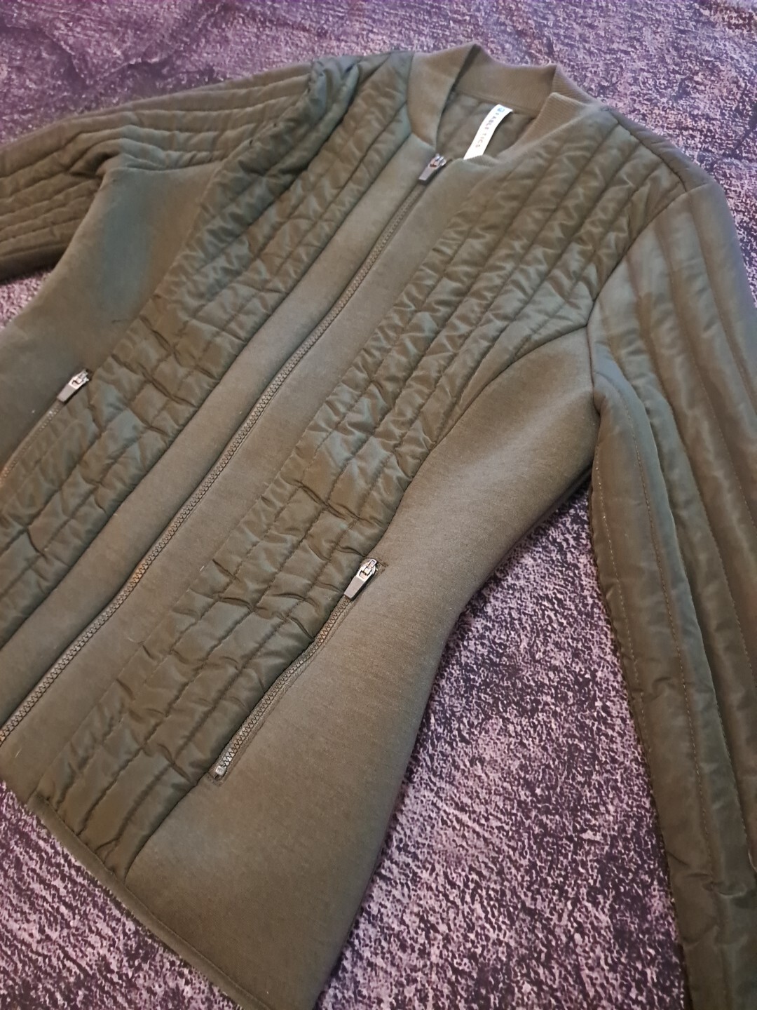 Fabletics Jacket Womans Medium Green Quilted Fron… - image 2