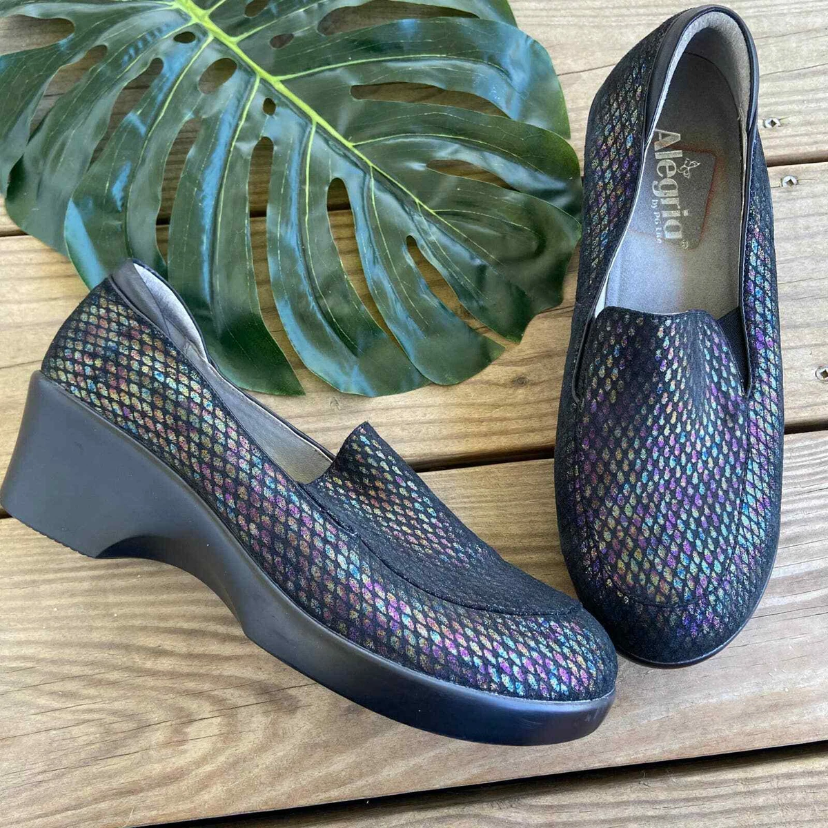 Alegria Emma Metal Rain Leather Slip On Clogs Size 40 eBay