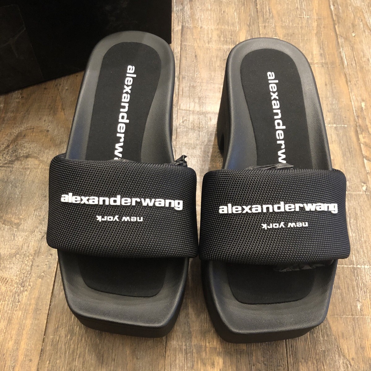 Alexander Wang Platform Slide In Nylon Size 38 in Black New Alexander Wang Platform Slide In Nylon Size 38 in Black New