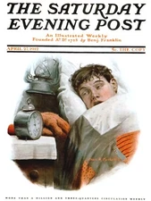Saturday Evening Post 1912 Cover  Reproduction Giclee Print Darn Alarm Clock