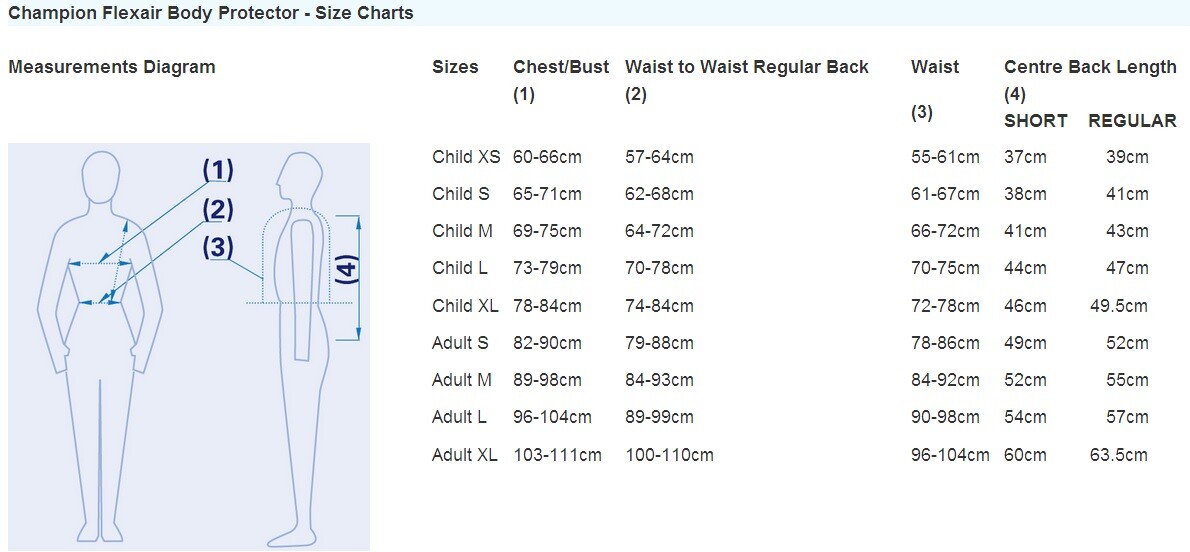 Champion Flexair ADULTS Horse Riding Body Protector ALL SIZES Hacking