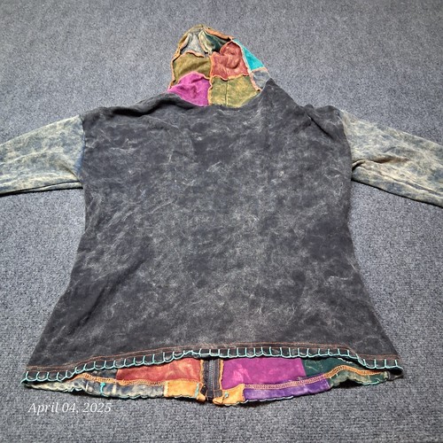 Rising International Hoodie Women Size XL Boho Hippie Patchwork Full ZIp - 第 6/6 張圖片