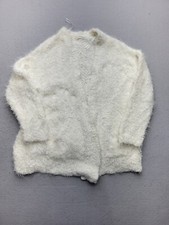 La Hearts Women Sweater Small White Cardigan Solid Polyester Blend Casual