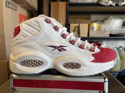 Reebok Question Mid Suede Red Toe Anniversary Retro? 90s 2000s Size