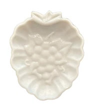 Vintage Hazel Atlas Milk Glass Grape-Shaped Fruit Candy Dish