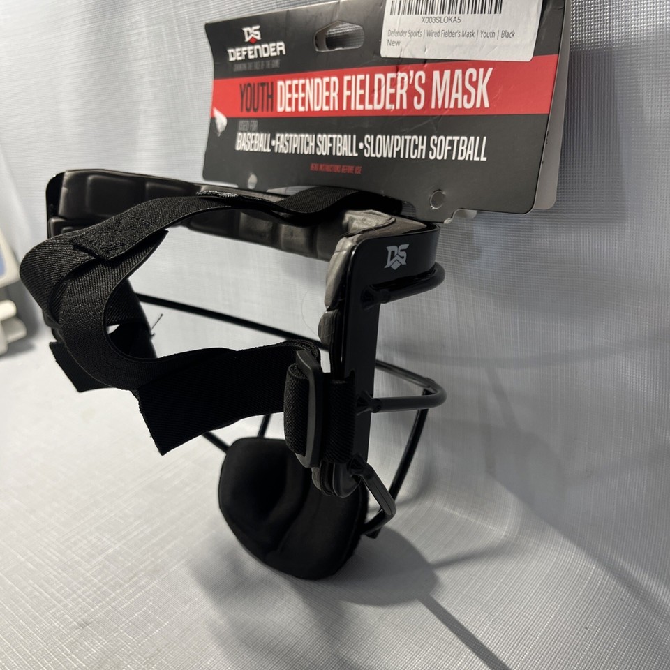 DS Defender Softball/Baseball Face Mask Guard Youth Fielders Mask Black