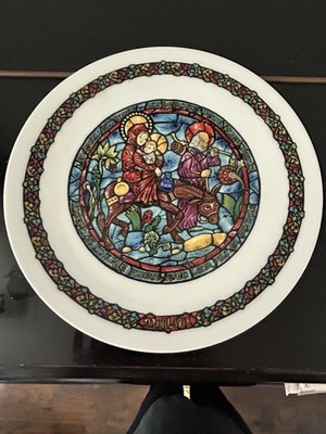 D'Arceau-Limoges, ''La Fuite En Egypte'' 1st plate ''Noel Vitrail'' Series 1975