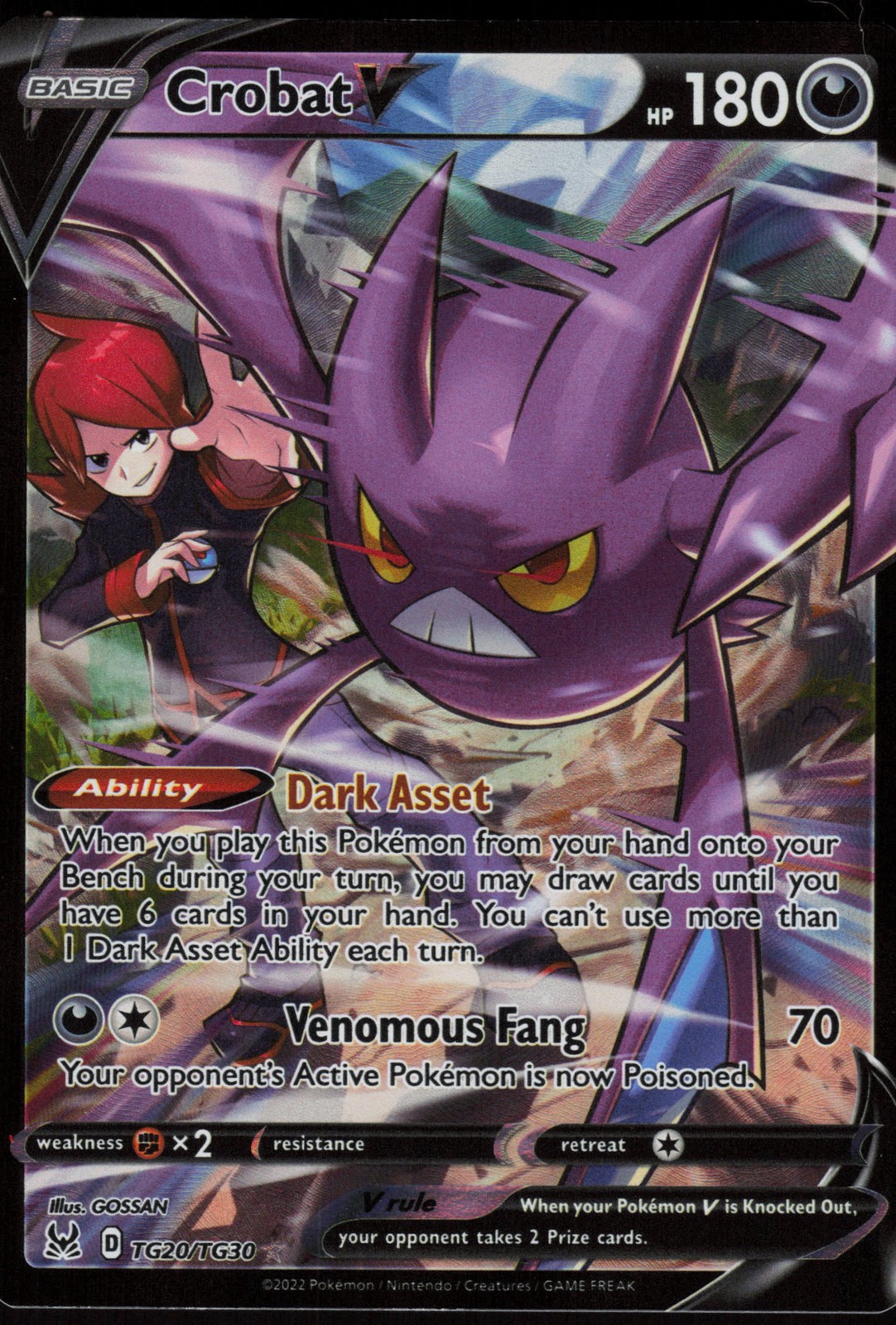Crobat V Ultra Rare SWSH11: Lost Origin Trainer Gallery TG20/TG30 NM