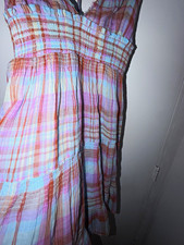 Urban Outfitters Women’s Plaid V-Neck Sleeveless Smocked Tie Sundress M