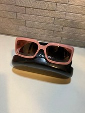 GUCCI GG2593/S Sunglasses Pink Frame Gradient Lens Square Style Logo Accessory