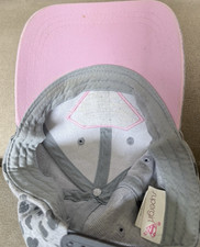 Supergirl Girls M Gray Pink Black Heart Print Logo Baseball Cap Hat
