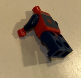 Lego Minifigure Spider-Man Silver Webbing / Dark Blue - 4854 Torso & Legs Only
