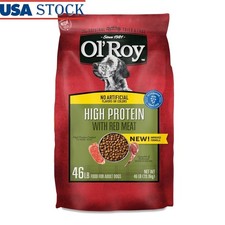 High Protein Red Meat Dry Dog Food 46lb Kibble Complete Nutrition Adult Dogs New 1.07 per pound