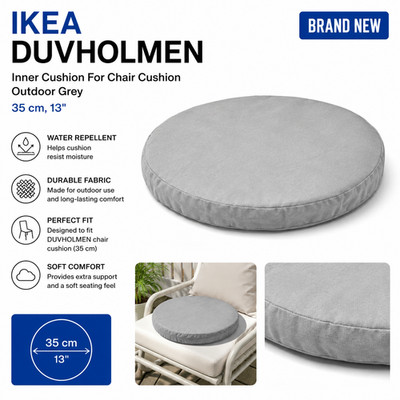 IKEA DUVHOLMEN Innenkissen für Stuhlkissen Outdoor grau 35 cm, 13'' BRANDNEU