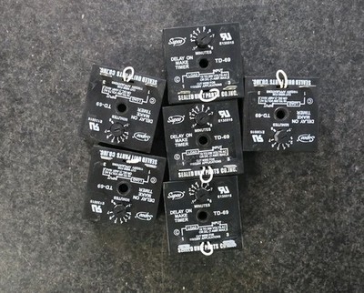 Lot of 6 Supco TD-69 Time Delay On Make Timers Relay AC/DC 19-250V Universal