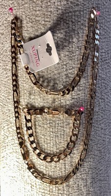 7.8 /7mm  Xuping Pink Gold 18k Plated  Chain Bracelet Necklace 23  Woman s Men s