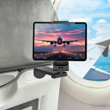 Airplane Tablet Holder Mount, 360 Degree Rotating Hands-Free Travel Stand, Ma...
