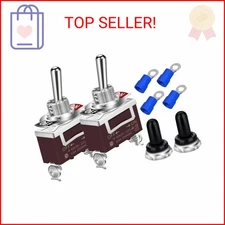 DaierTek Waterproof Toggle Switch 12V DC 30A Heavy Duty 2 Pin ON Off SPST with W