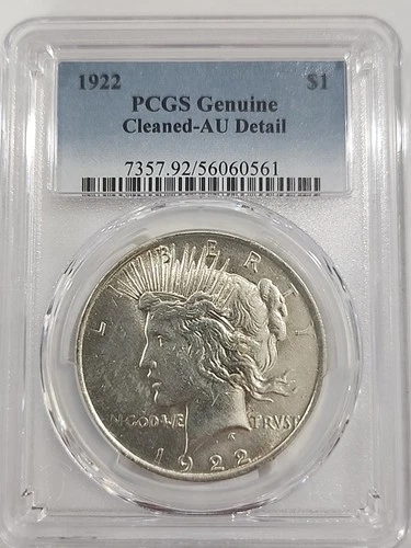 1922 Silver Peace Dollar PCGS AU Detail