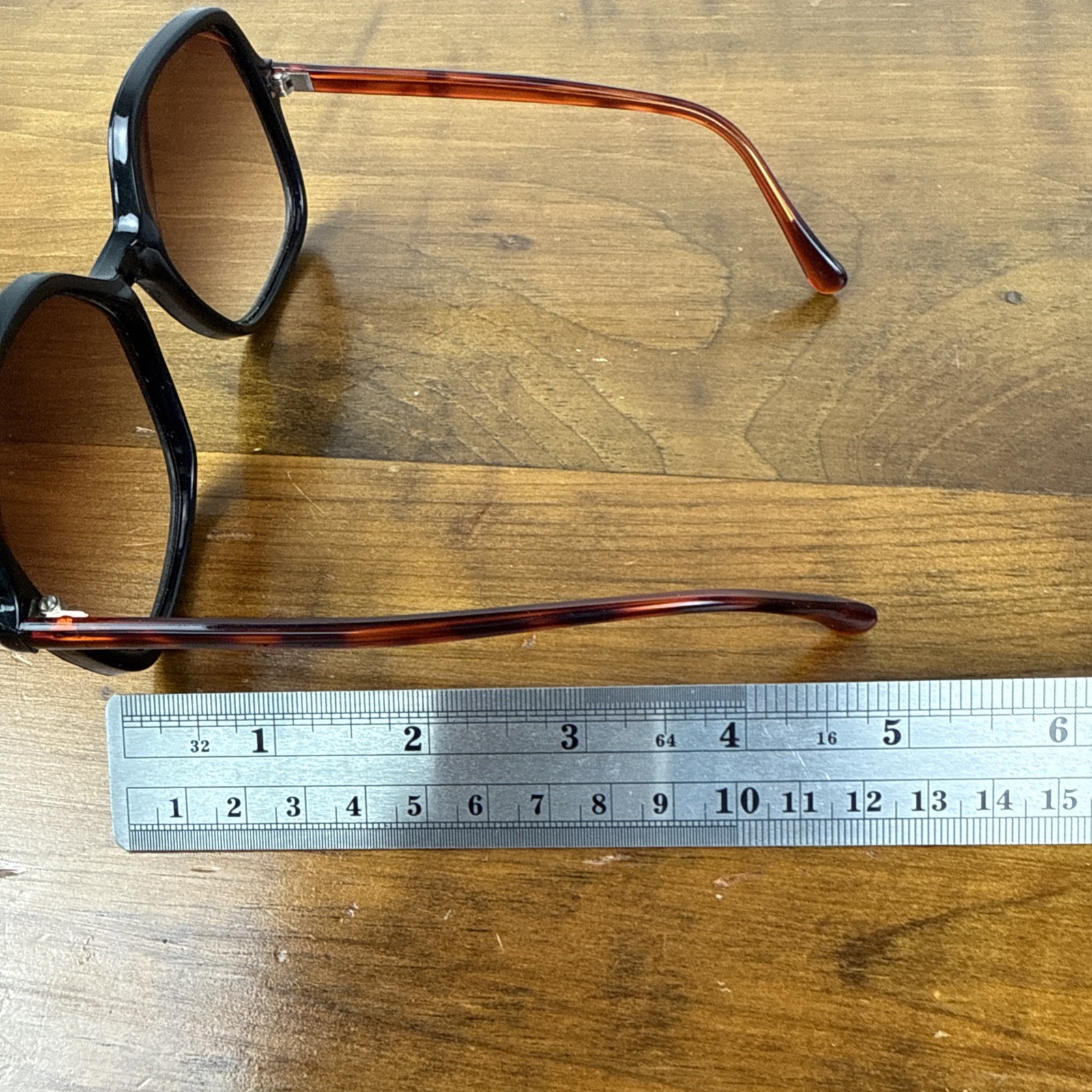 Vintage Oversized Rectangular Sunglasses Black & … - image 8