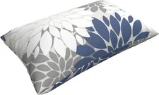 Grey Pillow Covers 12x20 Inch Set of 2 20" x 12" (Pack of 2) Navy Blue White