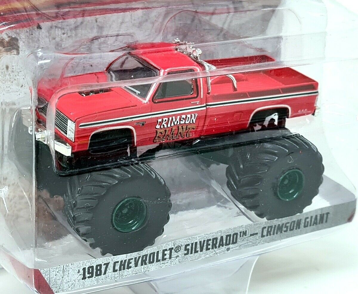 Greenlight 1/64 - 1987 Chevrolet Silverado Crimson Giant Green Chase Ver