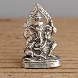 Pewter Ganesh Elephant Miniature Figurine Small 1”