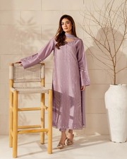 Women's French Crepe Silk Kurta Pant Dupatta Set Embroidered Party Wear Suit