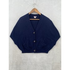 J. Crew Navy Blue 100 Cashmere Dolman Sleeve Cardigan Sweater XS