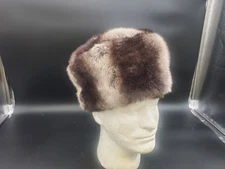 Pamela McCoy Papakha Hat Faux Fur Replica, Brown and Tan