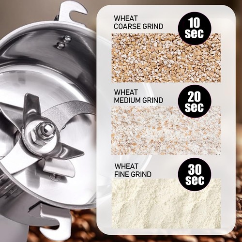 Grain Grinder Mill 150g Electric Stainless Steel Grain Grinder 850W High-spee... - Picture 3 of 6