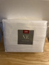 NIP Noble Excellence Bright White 100% Egyptian Cotton Cal King Sheet Set 500TC