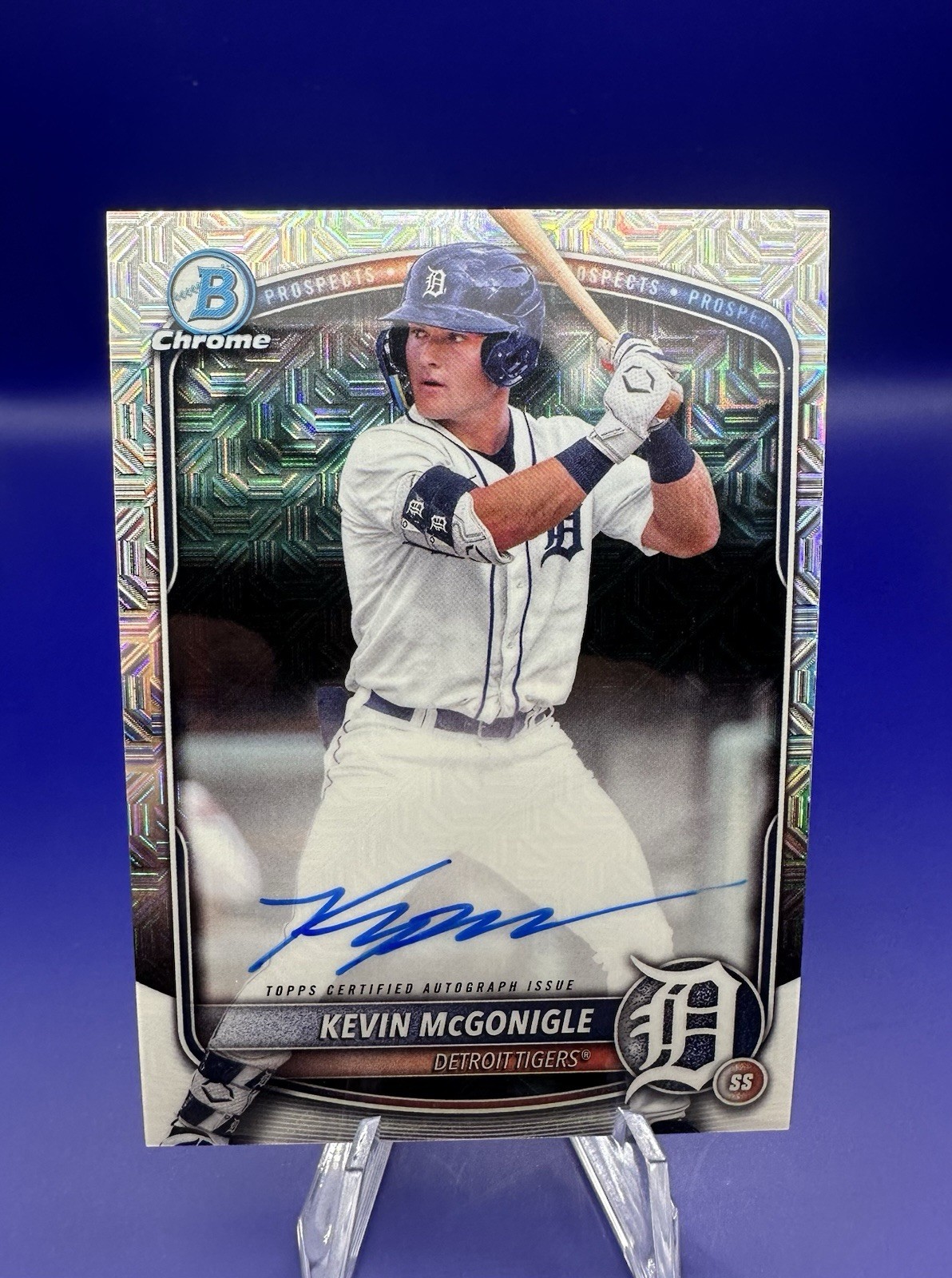 2025 Bowman Mega Box Kevin McGonigle Mojo Refractor AUTO Detroit Tigers BMA-KM