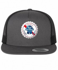 NEW KUSTOM HATZ x PABST BEER BOTTLE CAP SNAPBACK HAT CHARCOAL/BLACK MADE IN USA