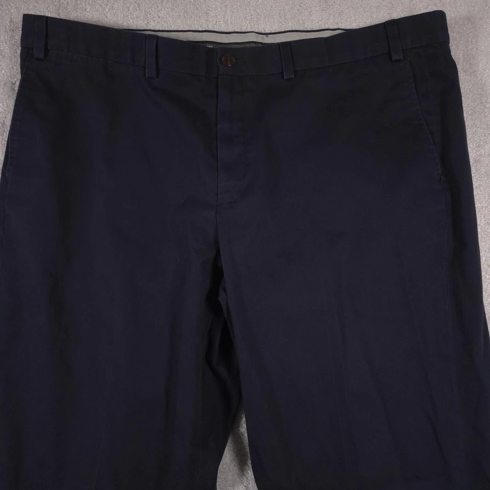 Eddie Bauer Chino Pants Mens 44 Navy Wrinkle Free Relaxed Fit Flat Front Cotton - Image 3 of 4