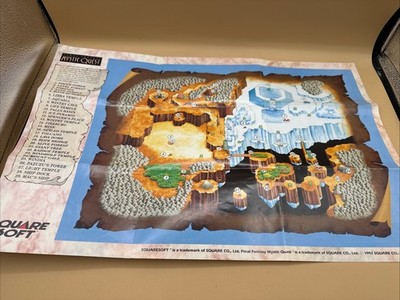 Final Fantasy Mystic Quest Snes Map Poster Insert SQU-SNS-MQ-US