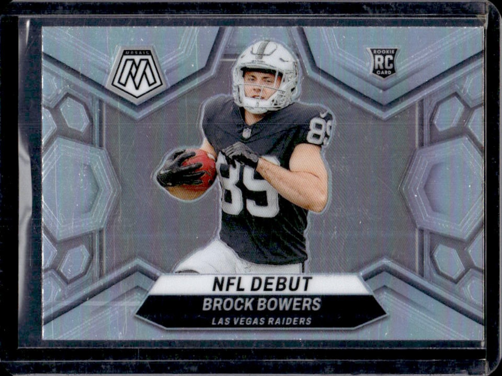 2024 Mosaic Brock Bowers RC Silver Prizm NFL Debut #286 Raiders