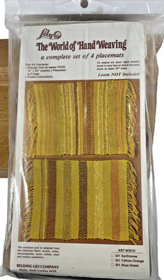 VTG NOS 1970's Belding Lily 4 PLACEMATS Kit The World of Hand Weaving
