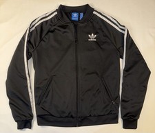 Adidas Jacket Originals Firebird 3 Stripe Trefoil Soccer Black White Size Small