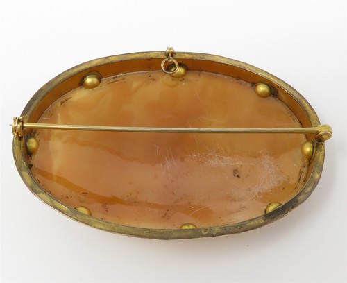 NYJEWEL Antique Gold Filled Huge 3.5 inch Museum Quality Cameo Brooch dated 1875 - Picture 3 of 7