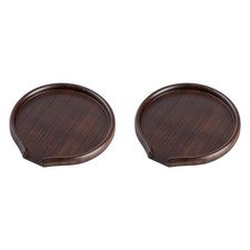 2X Bamboo Round Tea Tray, Tea Cake, Tea Tray, Tea Ceremony Accessories, Tea8931